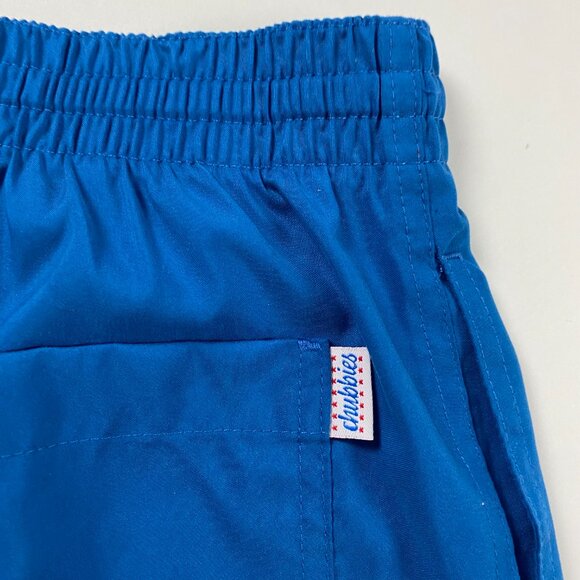 Chubbies Swim Trunks Shorts Mens Medium Lined Drawstring Red Blue Elastic Waist - Picture 4 of 11